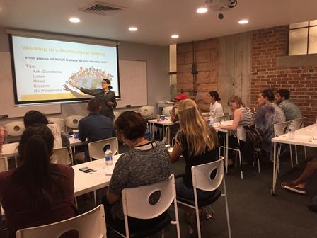 Krysti Nellermoe, IRC education program supervisor, conducts a training for future in-home ESL tutors at the IRC in Salt Lake City. Krysti Nellermoe, IRC education program supervisor, conducts a training for future in-home ESL tutors at the IRC in Salt Lake City.