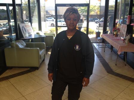 Olga at Woodruff Medical Testing and Training Center where she is training to become a Certified Nursing Assistant and Patient Care Physician. Olga at Woodruff Medical Testing and Training Center where she is training to become a Certified Nursing Assistant and Patient Care Physician.