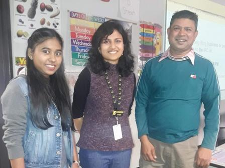 Microenterprise Development Coordinator, Tarangini Saxena, with some of her first clients. Microenterprise Development Coordinator, Tarangini Saxena, with some of her first clients.