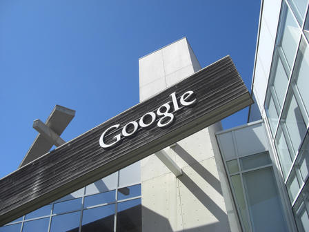 A Google sign from their campus in Mountain View, California.