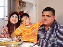 A family resettled in the U.S. by the IRC