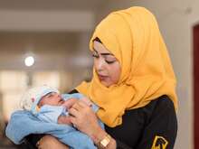 Woman with newborn