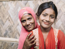 Two smiling women