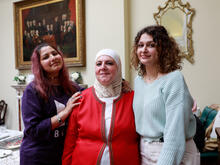 IRC clients Razan and Marah with their friend Najwa.