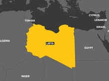 Eine Karte, auf der Libyen zu sehen ist