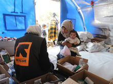Hannan’s family is treated by an IRC medical health team in Syria after the earthquake
