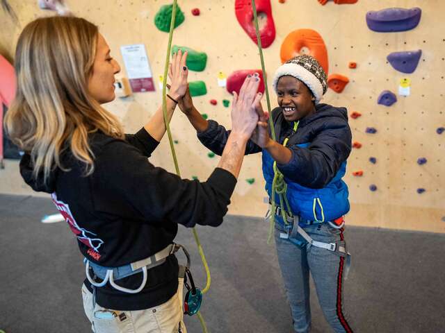 Climbing high five