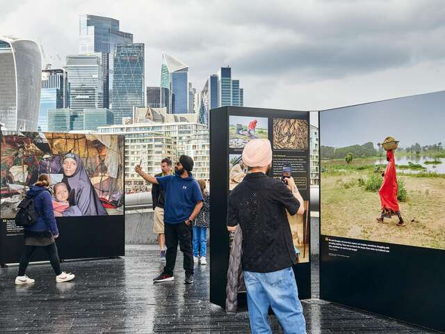 International Rescue Commitee's Climate Changed My Home exhibit London Bridge City