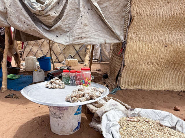 Pictured here is Hawa Mohammed Ahmed Siddiq's (45) food stall.