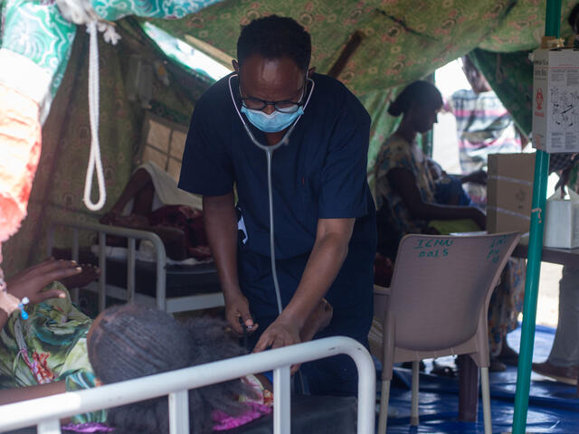 An IRC health worker