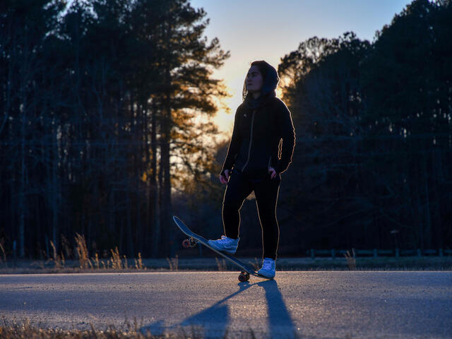 Belqisa and her skateboard