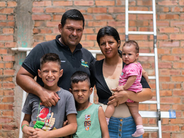 A young family who fled Venezuela