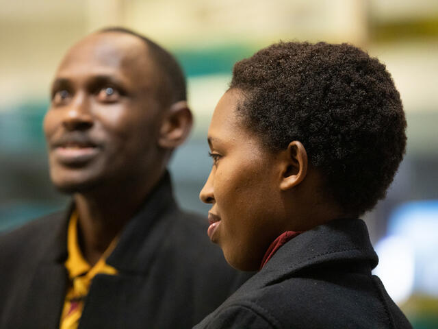 Nadine, a refugee from the Democratic Republic of Congo, awaits her parents and siblings' arrival at Boise Airport.