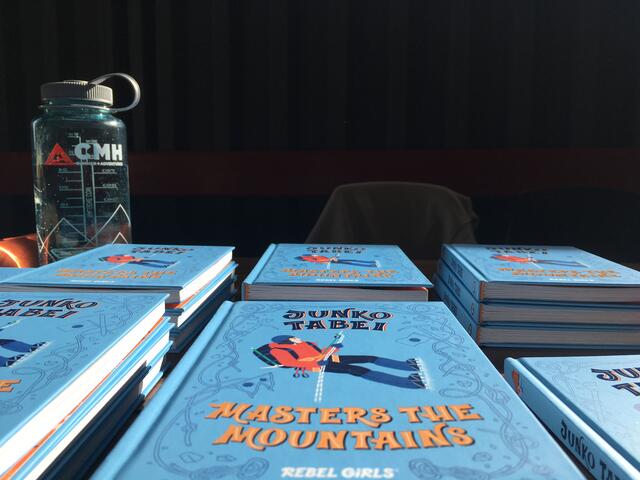 Junko Tabei Masters the Mountains books setting on a table