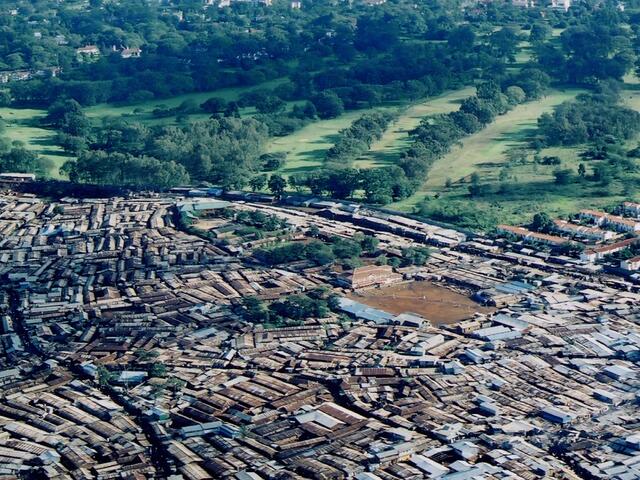 An aerial view of rows of shelters at Kakuma refugee camp in Kenya, which was home to many "Lost Boys"