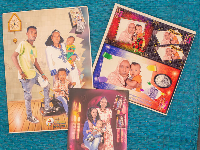 A group of photographs of Mulu and her family