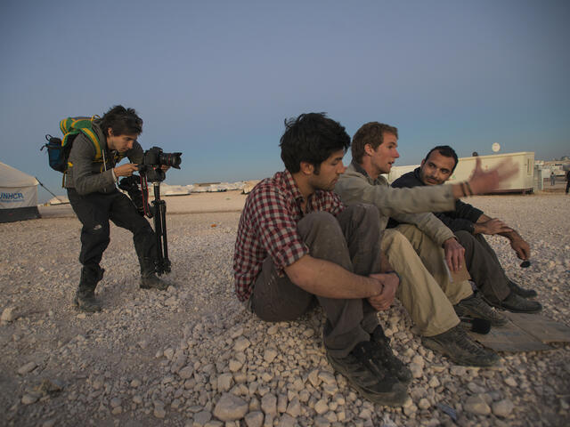he Salam Neighbor team provides an evening wrap up of their day's activities at Zaatari camp