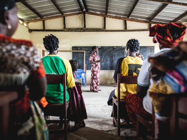 Group of residents in Ivory Coast village