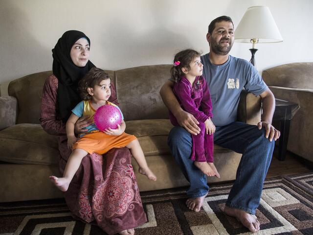 Rimeh Hamsah and her husband Maher with their two young daughters