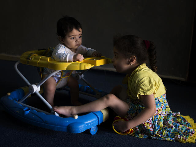 Syrian children play in Jordan