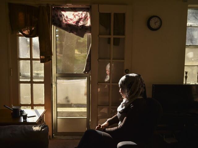 Linda J. in her Baltimore apartment in 2015. (Ricky Carioti / The Washington Post)