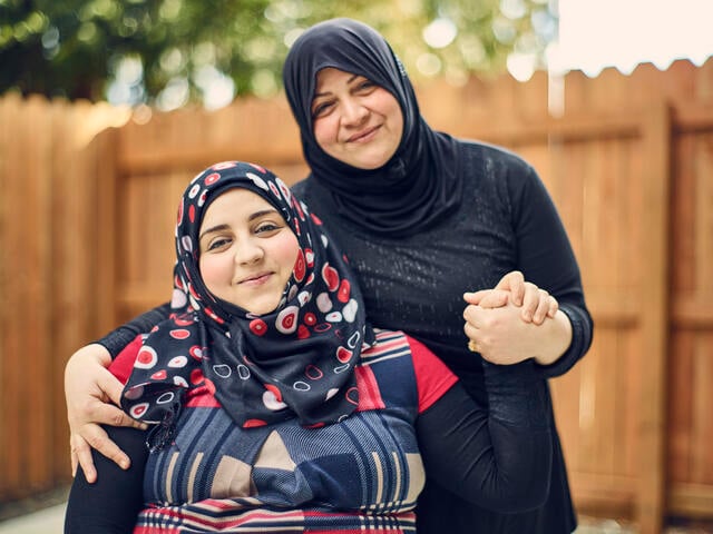 23-year-old Jaidaa with her mother Emtisal.