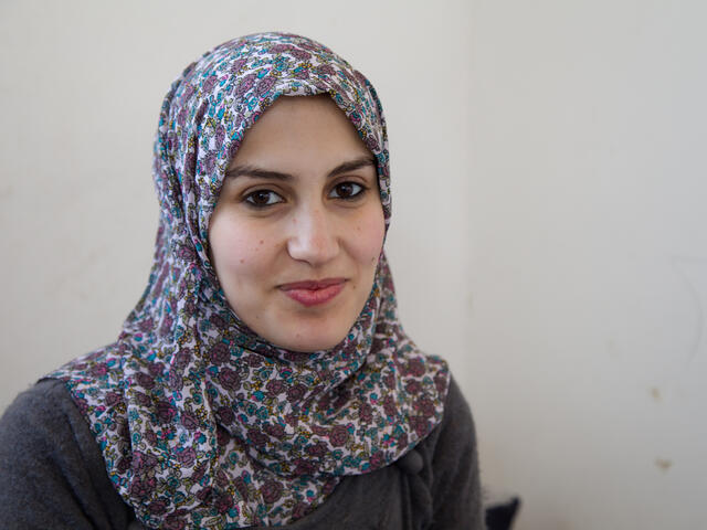 Samah from Syria at her apartment in Jordan
