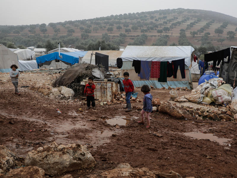 Displaced Syrian children in Idlib Displaced Syrian children in Idlib