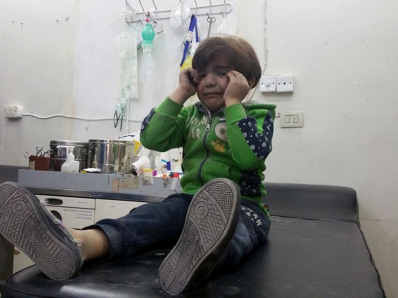 A child gets treatment at a hospital after a suspected chemical gas attack on April 4 in the town of Khan Shaykhun A child gets treatment at a hospital after a suspected chemical gas attack on April 4 in the town of Khan Shaykhun
