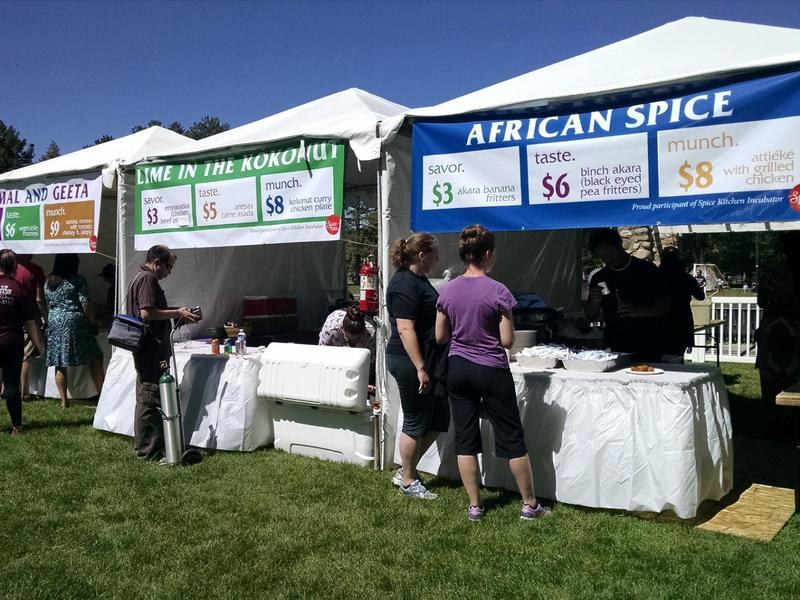 Spice Kitchen Incubator entrepreneur booths at World Refugee Day 2016 Spice Kitchen Incubator entrepreneur booths at World Refugee Day 2016
