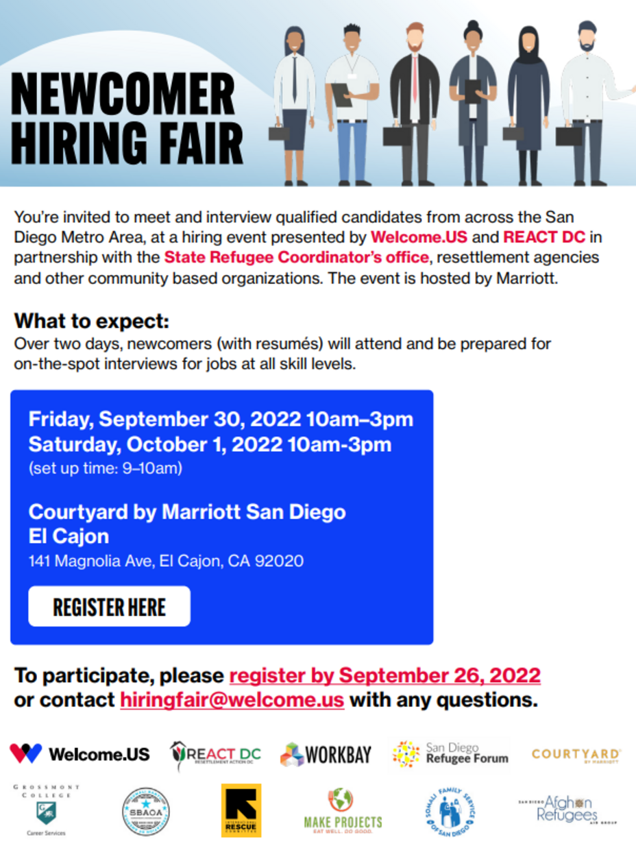 Information pertaining to the Hiring Fair