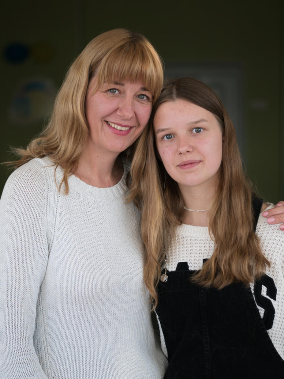 Portrait of mother and daughter Inna and Yanna