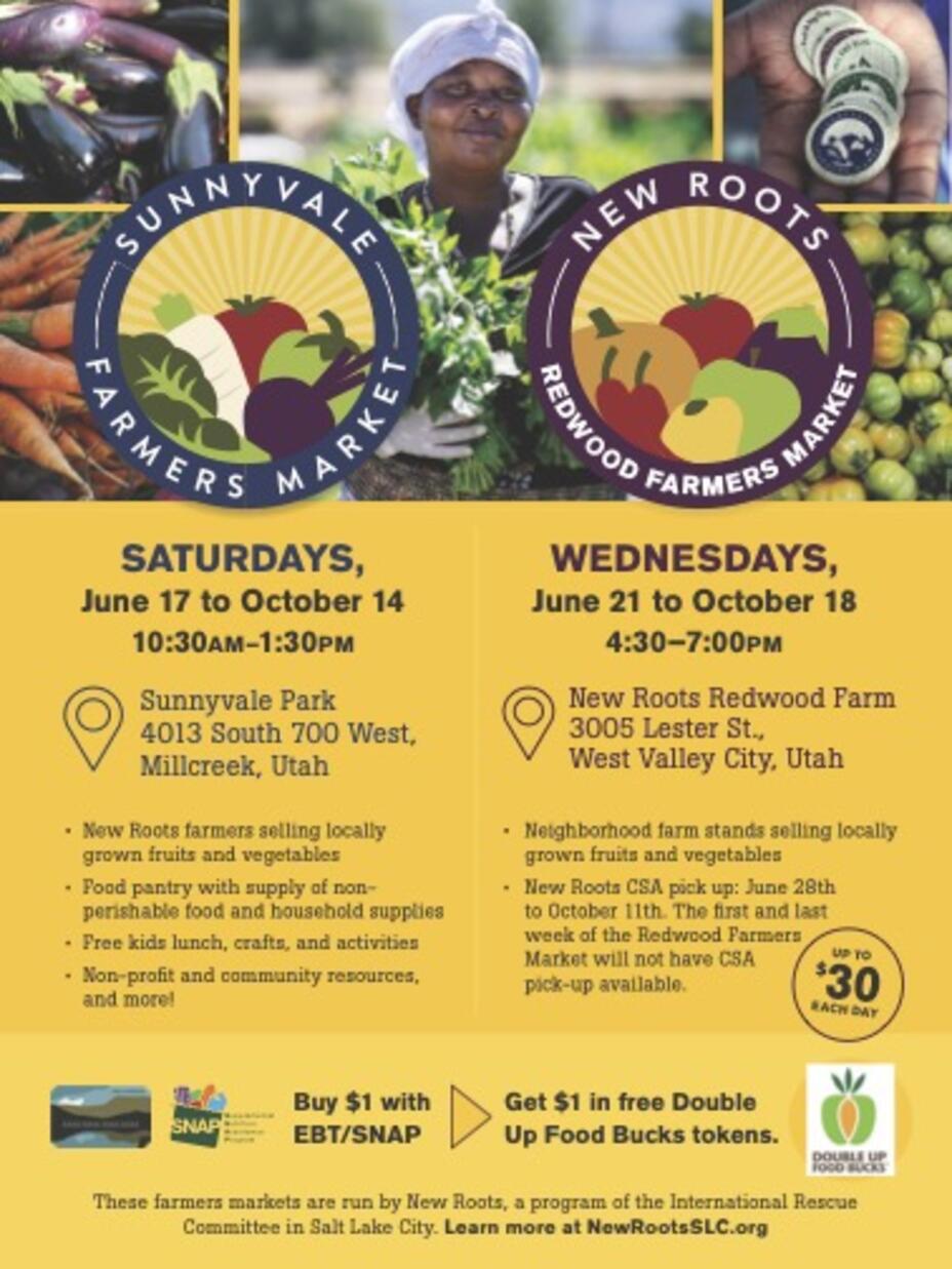 New Roots farmers market 2023 salt lake city Utah