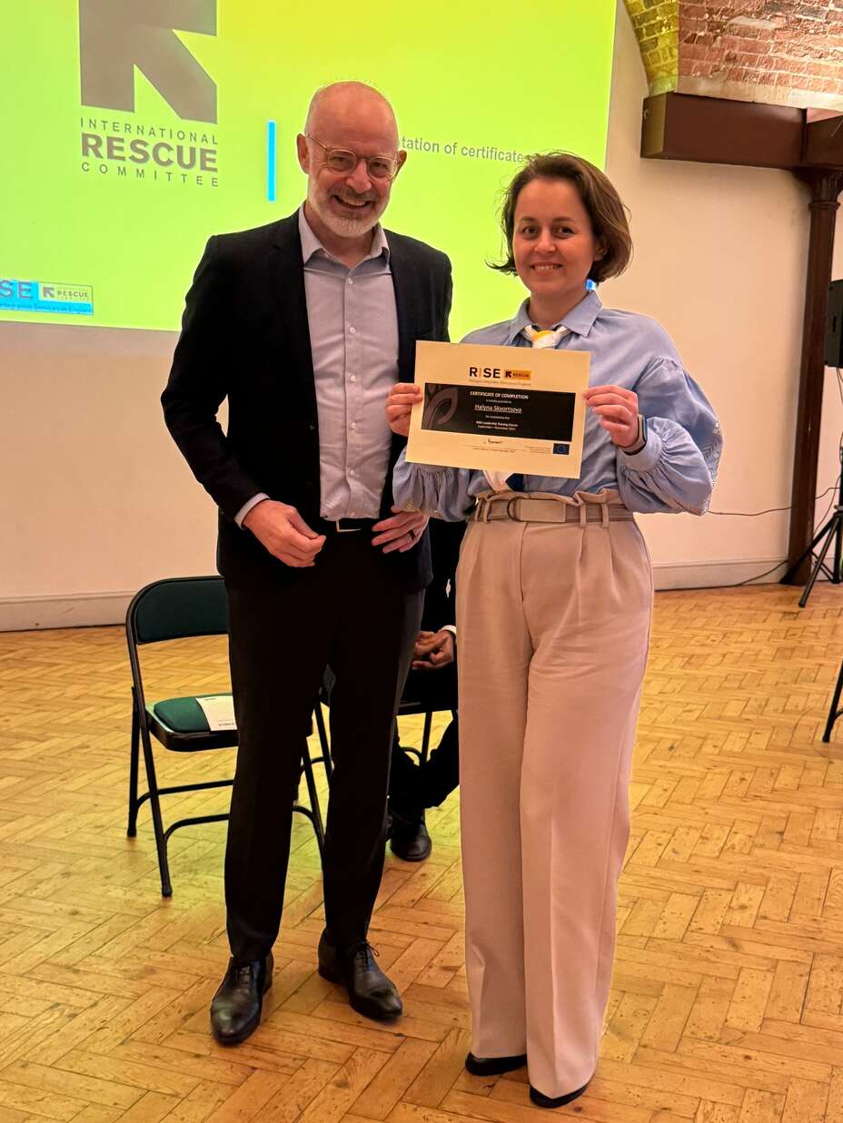 Halyna graduated from the IRC's leadership course