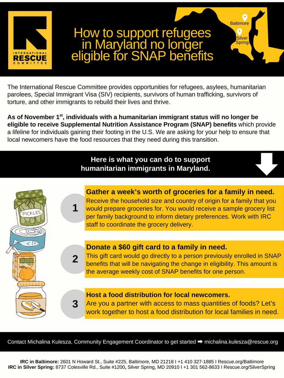 Detailed flyer on the food collection volunteer opportunity.
