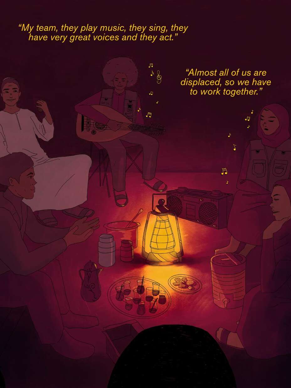 Team gathering illustration