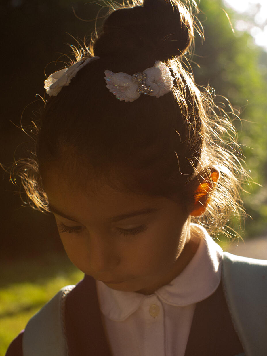 Nasrin on her way to school.