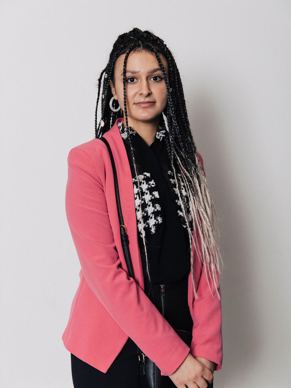 Portrait of Marah dressed in pink