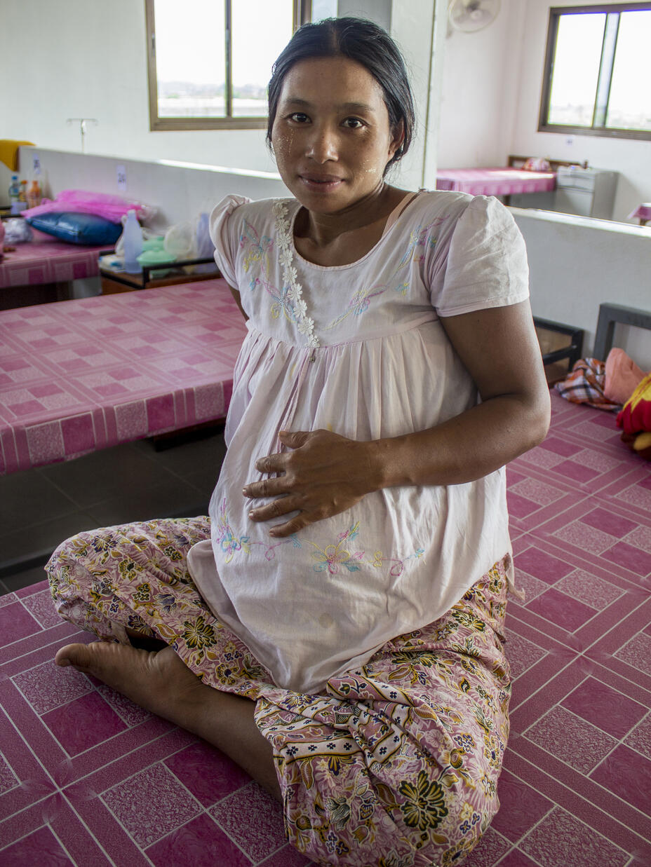 A pregnant woman at a clinic in Thailand