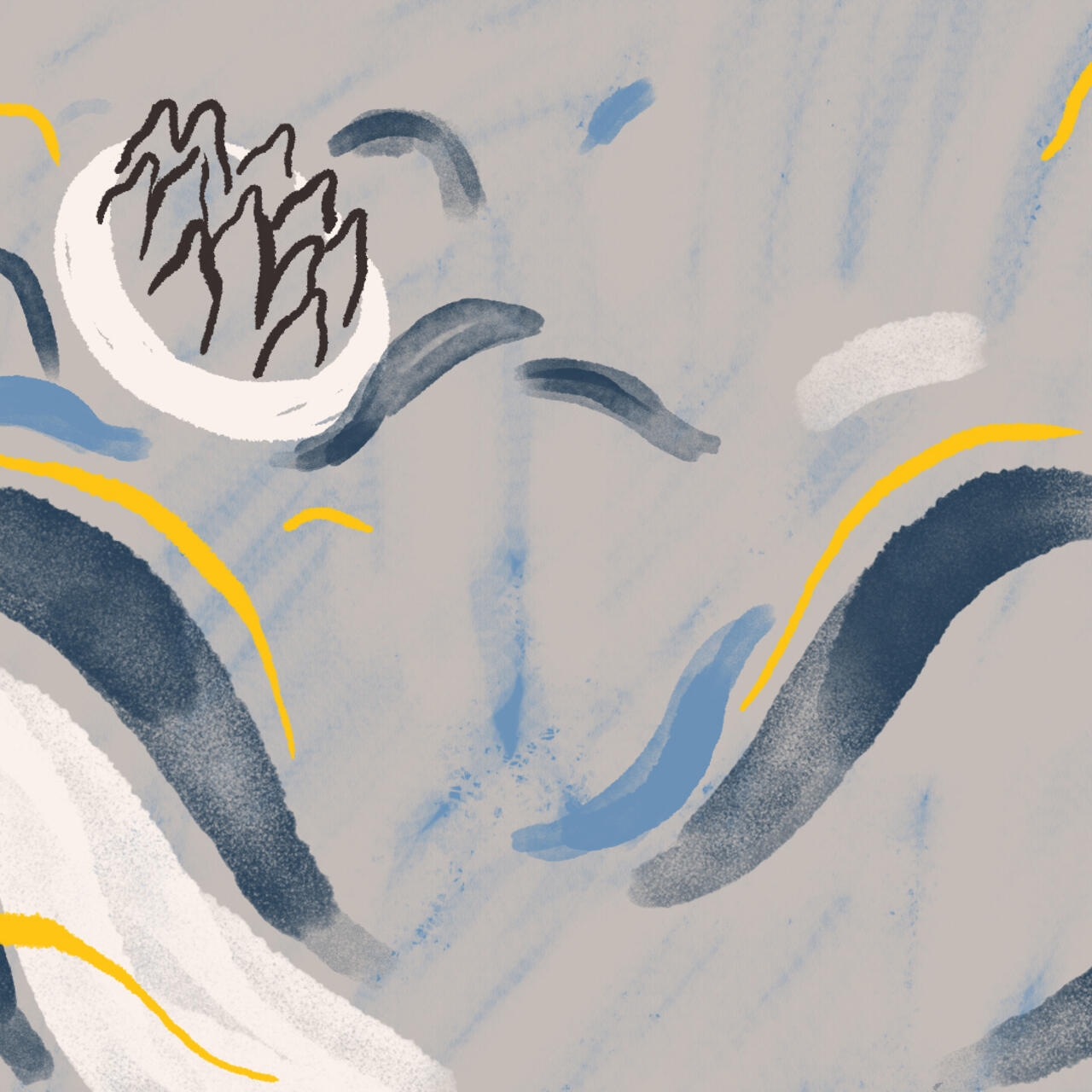 Illustration by Jocie Juritz about mental health crisis on the Greek islands