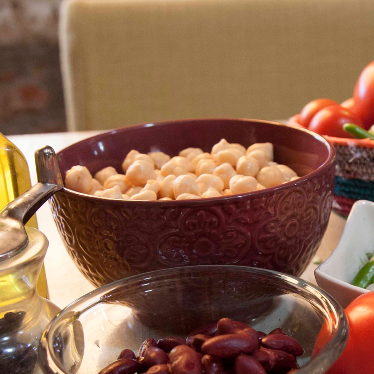 An assortment of recipe ingredients. 
