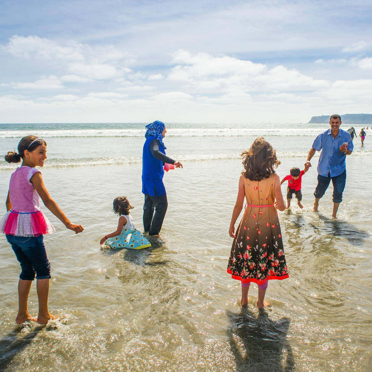 The Tlas family at the beach