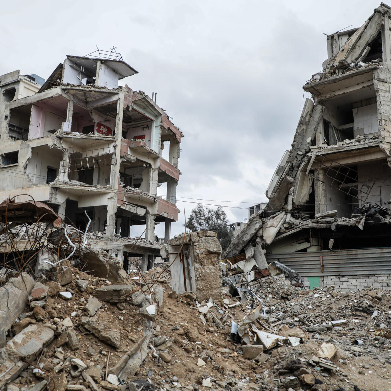 Bombed buildings in Eastern Ghouta, Syria