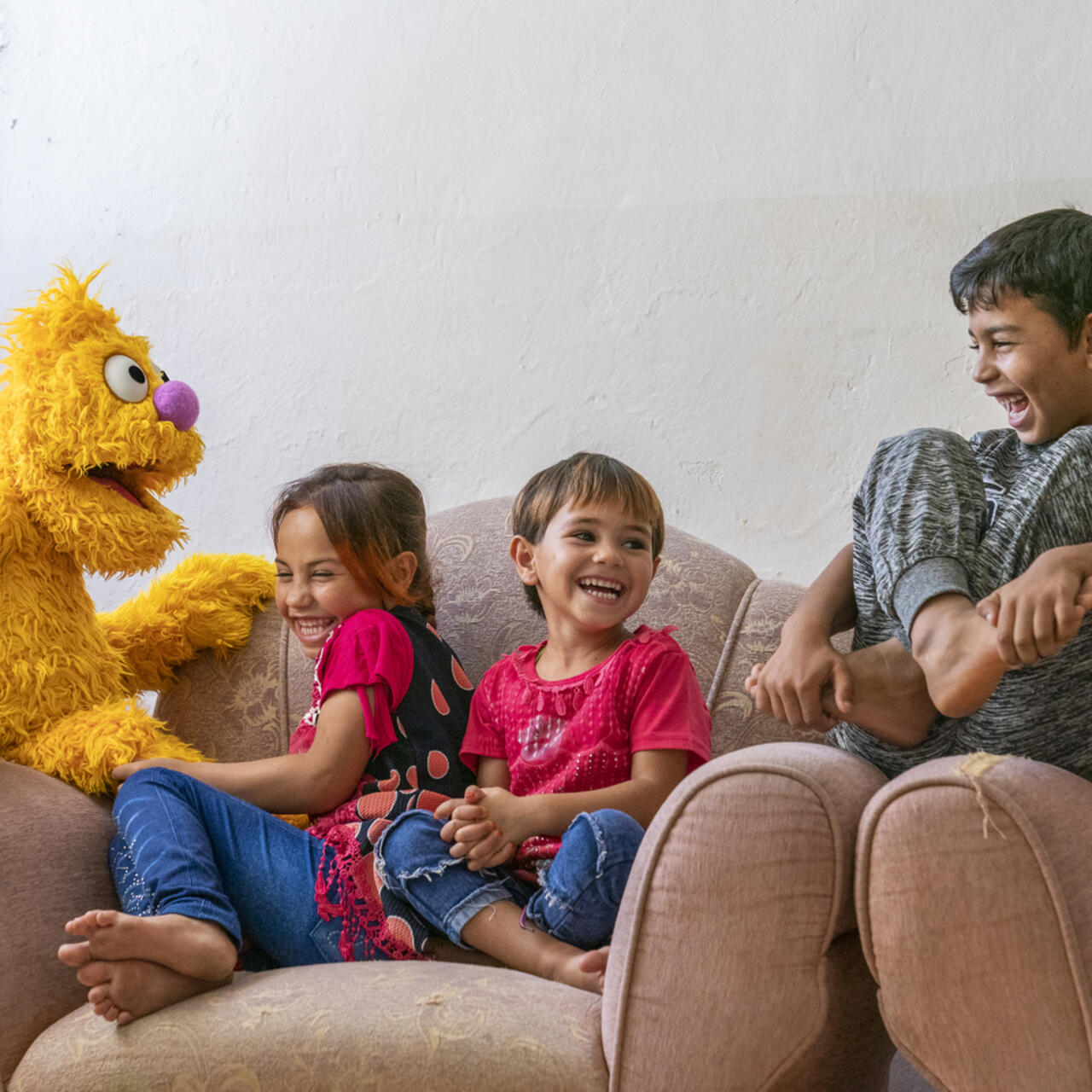 'Ahlan Simsim' features new Muppets with stories and experiences refugee children can relate to. Jad is a character who had to leave his home. 