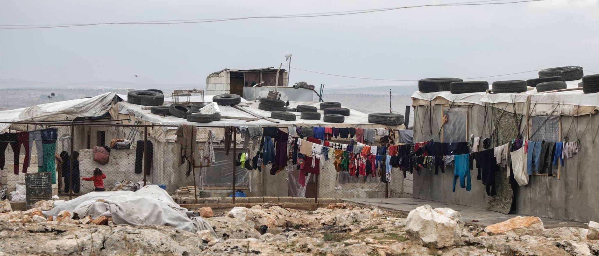 Devastated buildings in Syria.