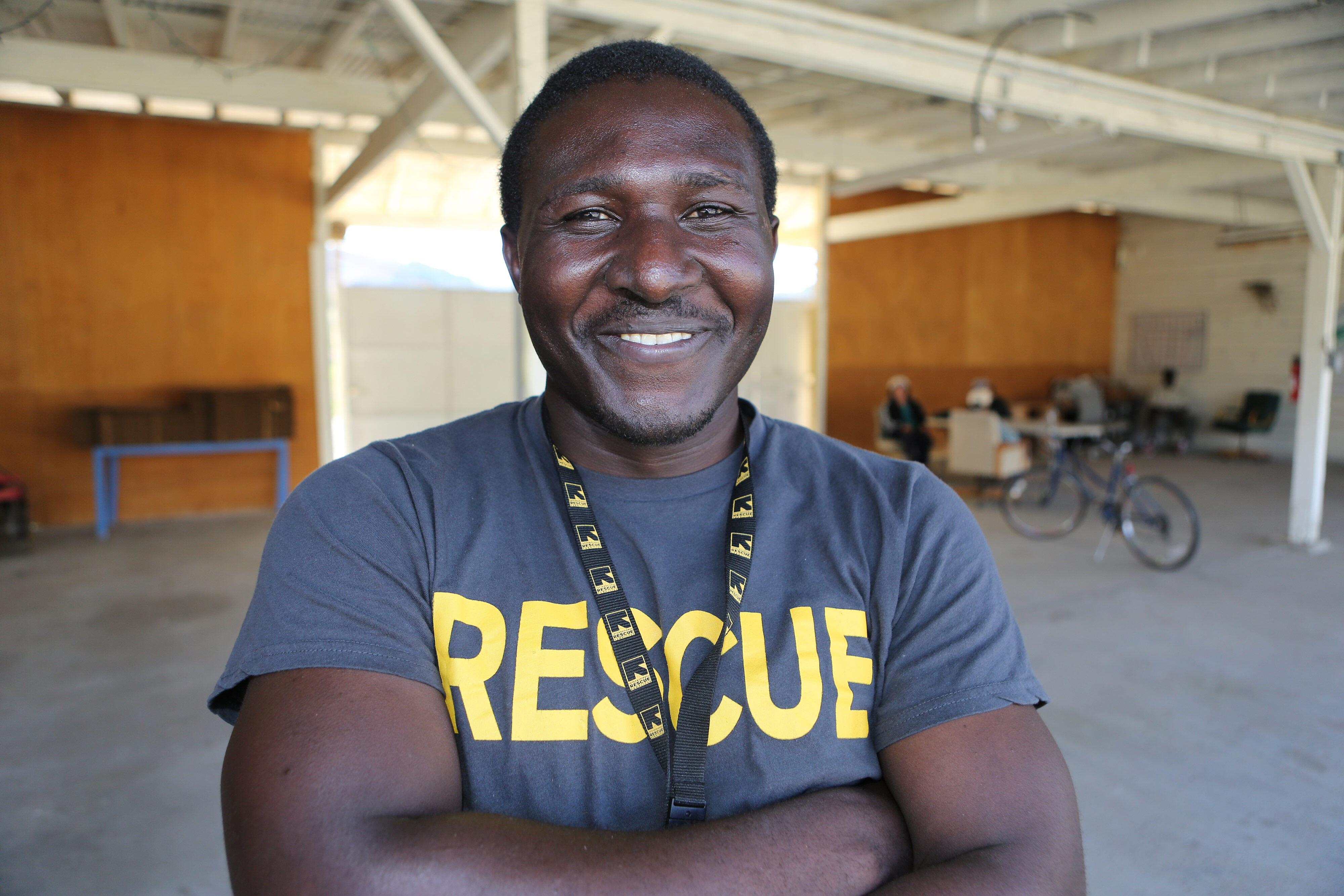Volunteer wearing a Rescue t-shrt