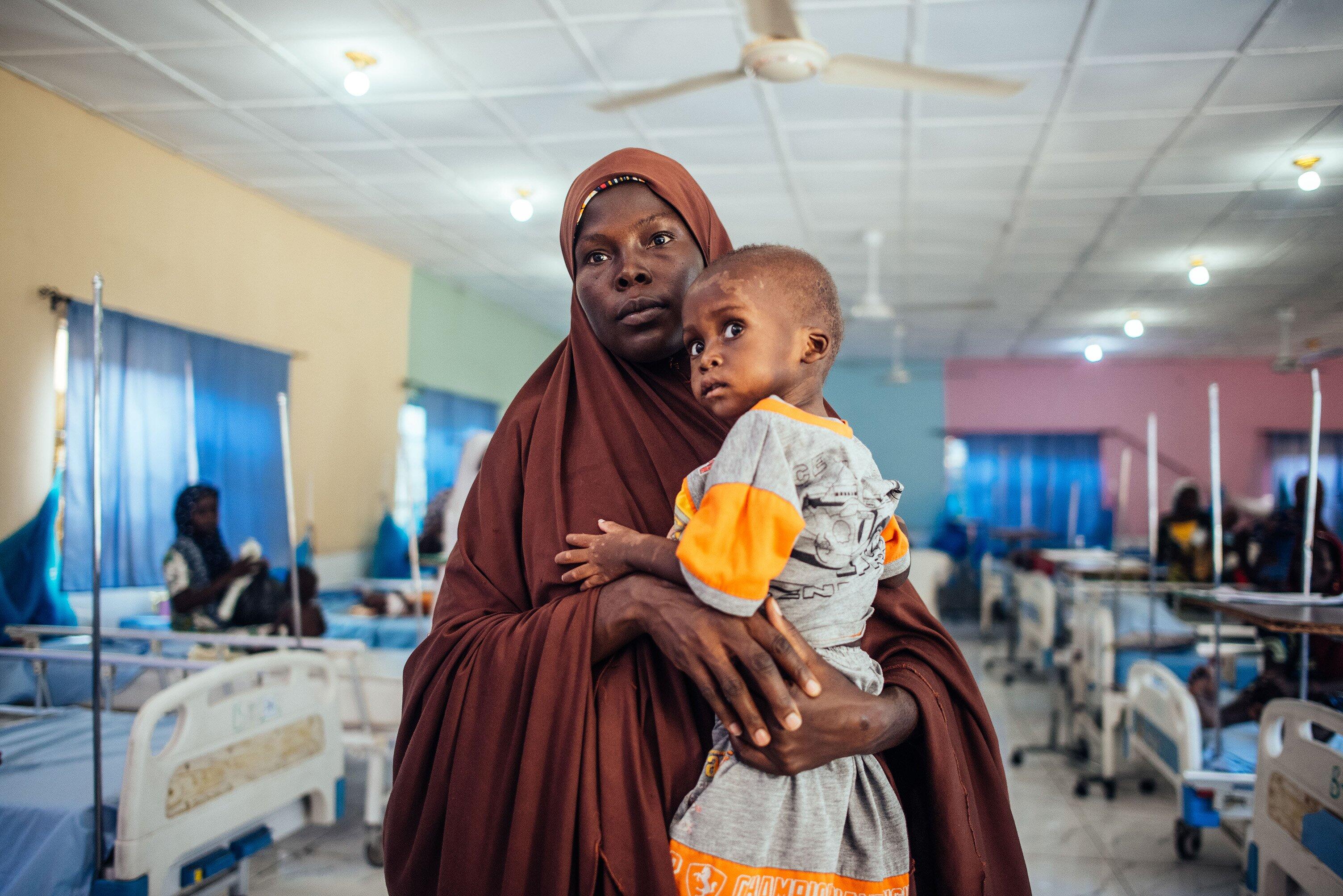 Mother and her son in North East Nigeria Malnutrition clinic