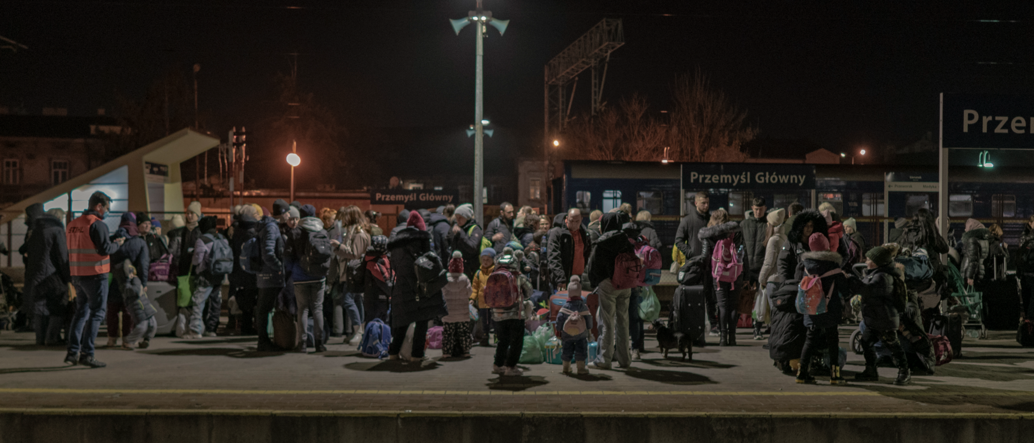 Ukrainische Geflüchtete am Bahnhof