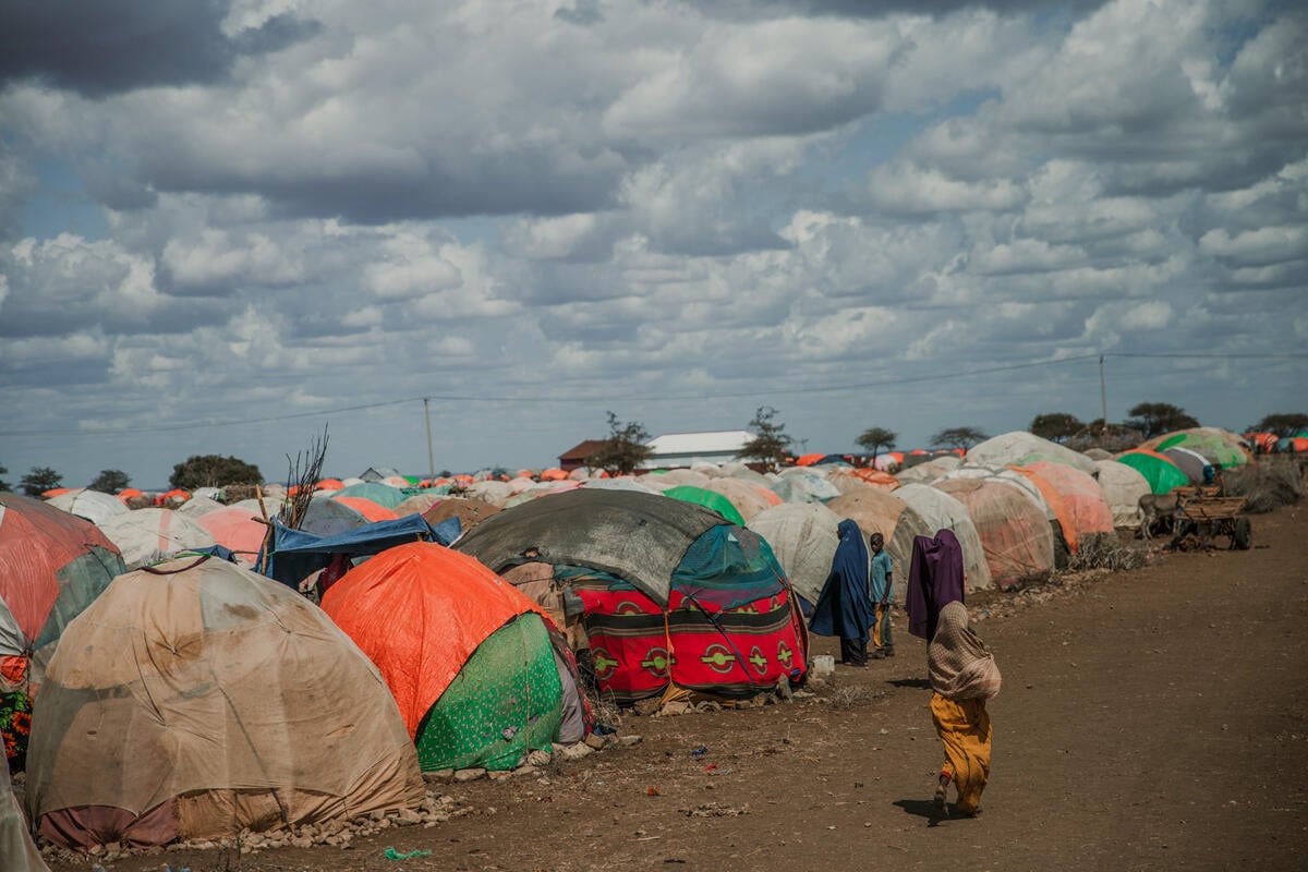 Tents at Daryel Shabellow IDP camp, Somalia.