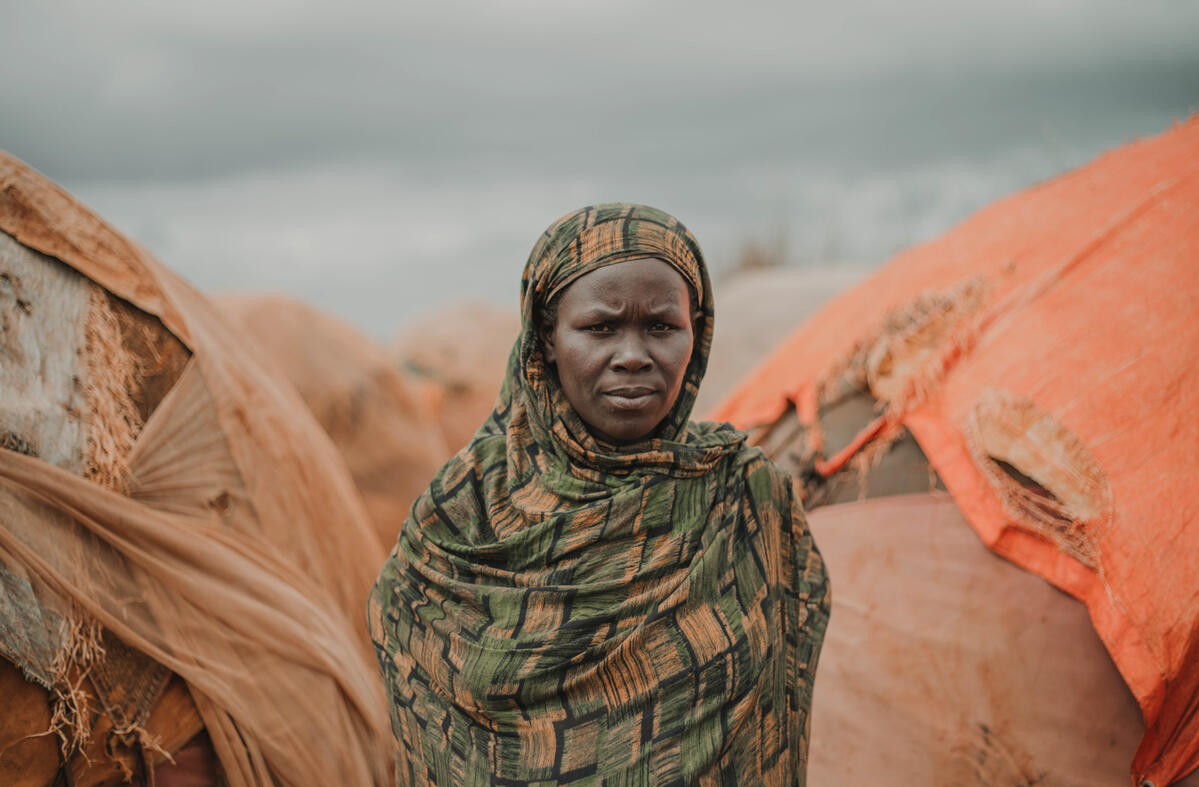 Malabey Baube, a mother of seven children, came to the Torotorow IDP camp in Somalia because of severe drought.